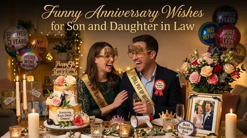 Funny Anniversary Wishes for Son and Daughter in Law