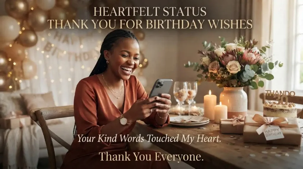 Heartfelt Status Thank You for Birthday Wishes