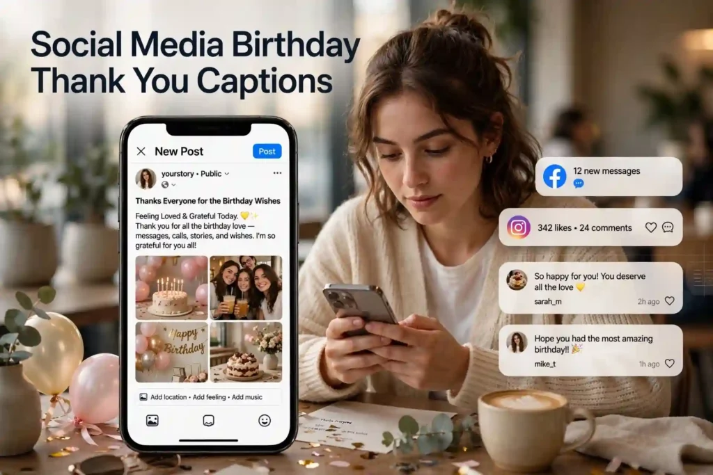 Social Media Birthday Thank You Captions
